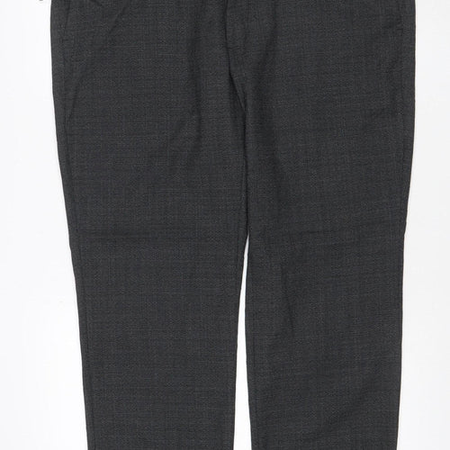Marks and Spencer Men's Grey Wool Blend Regular Fit Dress Pants 42 Short