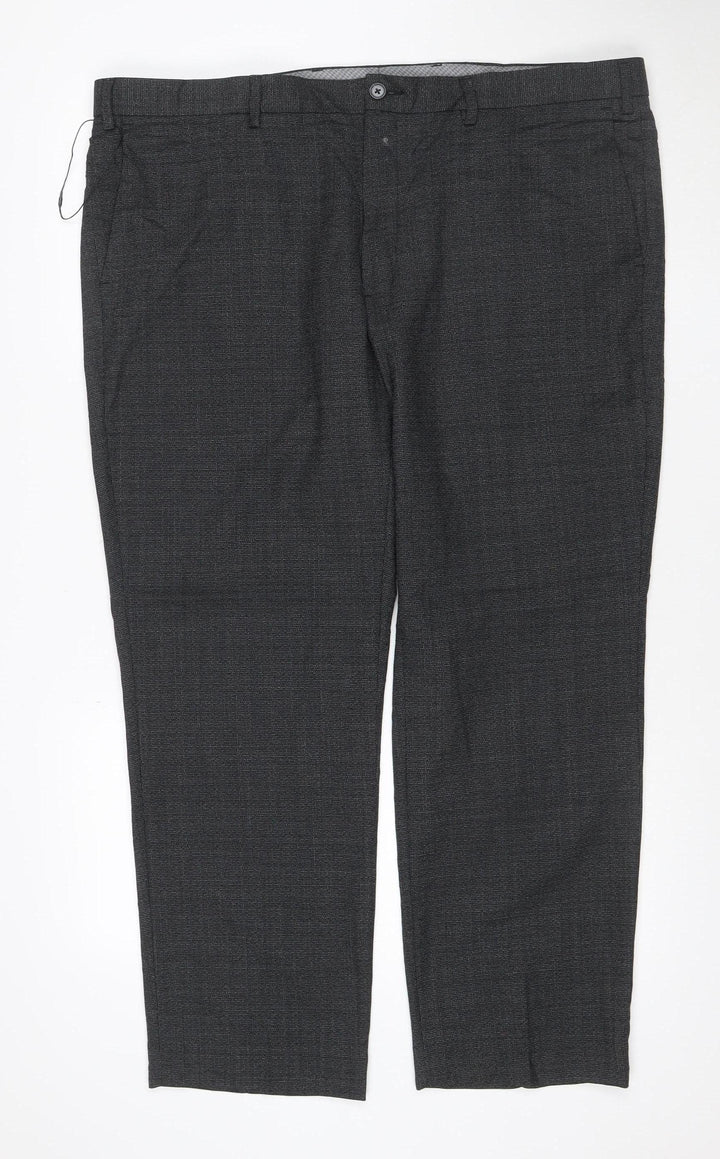 Marks and Spencer Men's Grey Wool Blend Regular Fit Dress Pants 42 Short