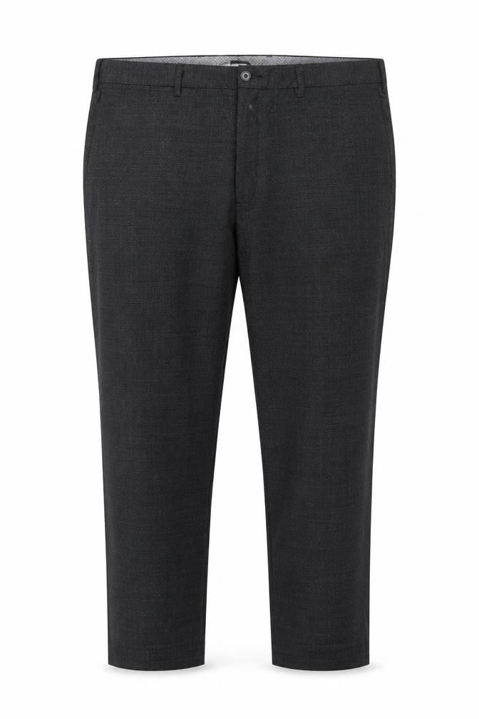 Front view of Marks & Spencer Men's Grey Wool Blend Regular Fit Dress Pants 42 Short