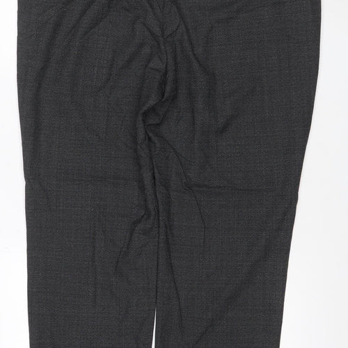 Marks and Spencer Men's Grey Wool Blend Regular Fit Dress Pants 42 Short
