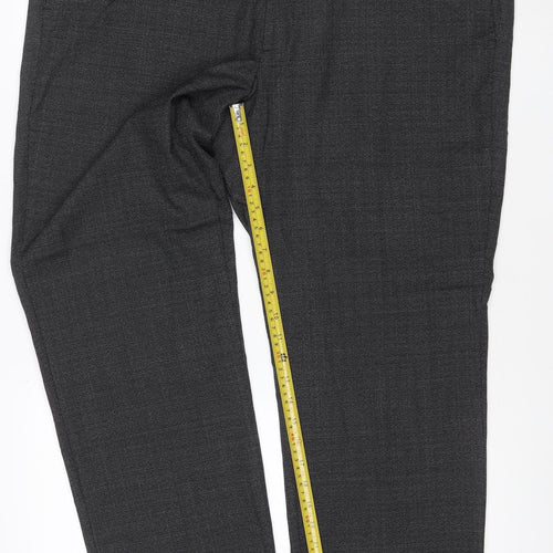 Marks and Spencer Men's Grey Wool Blend Regular Fit Dress Pants 42 Short