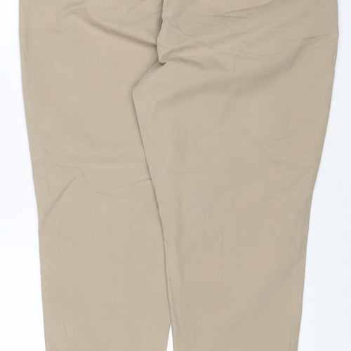 Marks and Spencer Women's Beige Chino Trousers Size 18 Cotton Blend