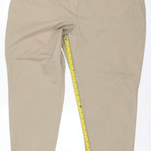 Marks and Spencer Women's Beige Chino Trousers Size 18 Cotton Blend