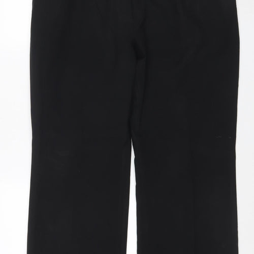 Marks and Spencer Women Black UK 18 Short Polyester Straight Trousers