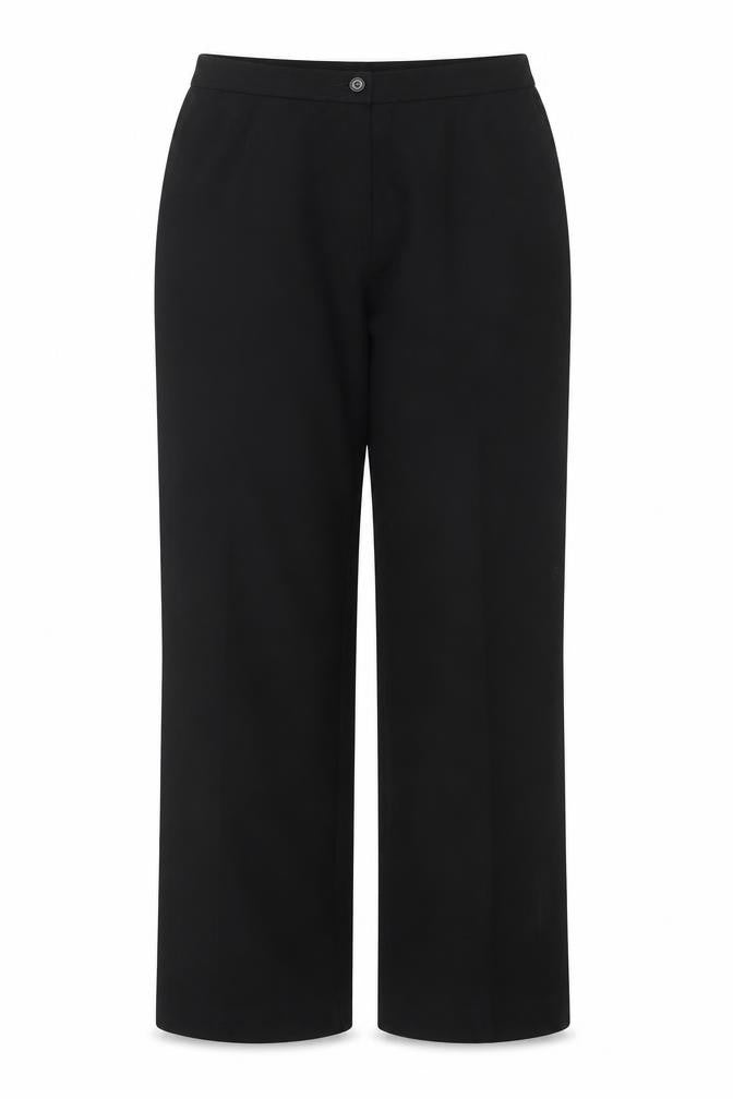 Marks and Spencer Women Black UK 18 Short Polyester Straight Trousers