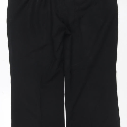 Marks and Spencer Women Black UK 18 Short Polyester Straight Trousers