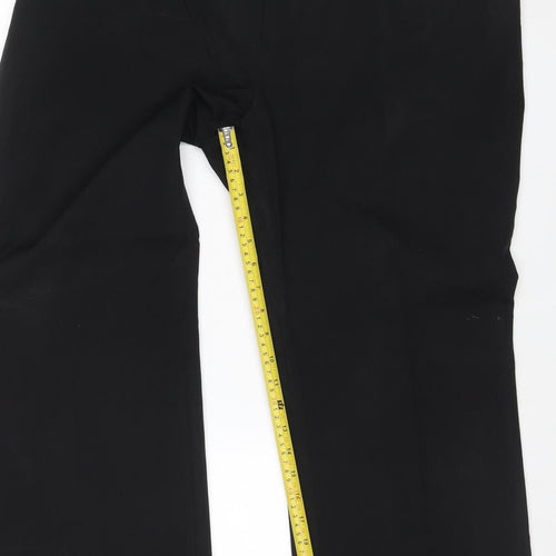 Marks and Spencer Women Black UK 18 Short Polyester Straight Trousers