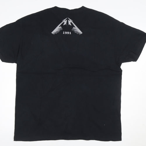 Gildan Men's Black XL Metallica 1991 Band Graphic Heavy Cotton T-Shirt