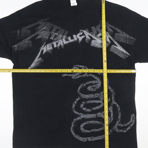 Gildan Men's Black XL Metallica 1991 Band Graphic Heavy Cotton T-Shirt