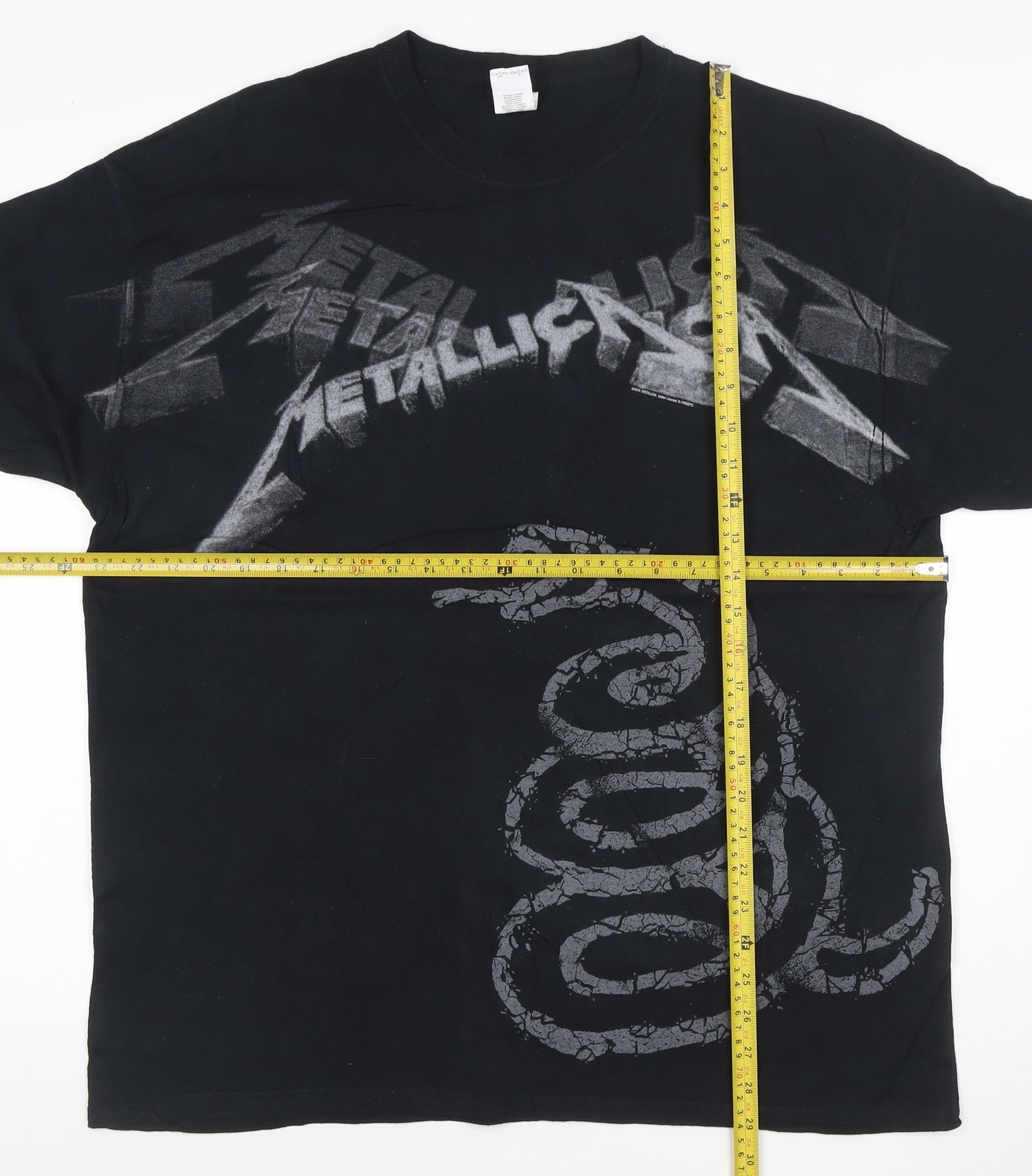 Gildan Men's Black XL Metallica 1991 Band Graphic Heavy Cotton T-Shirt