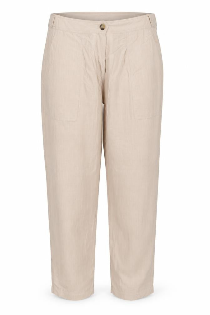 Marks and Spencer Per Una Women’s Beige Linen Blend Cargo Trousers Size 18
