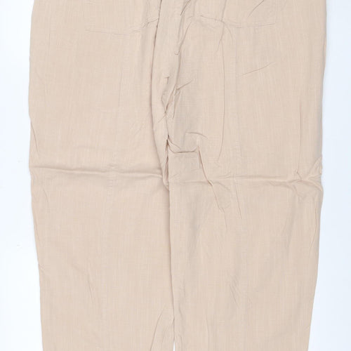 Marks and Spencer Per Una Women’s Beige Linen Blend Cargo Trousers Size 18