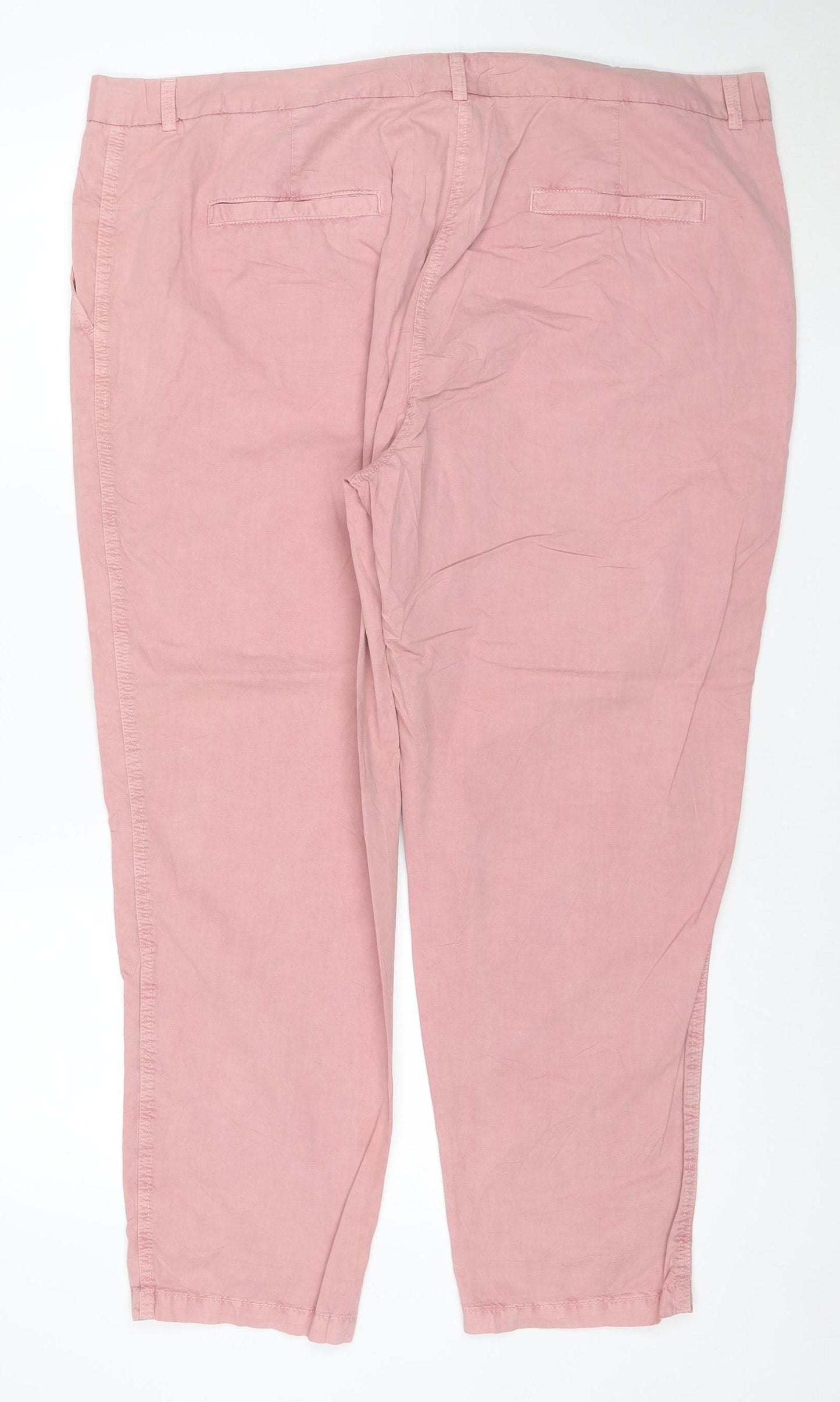 Marks and Spencer Women Pink Straight Cotton Jeans Size 22