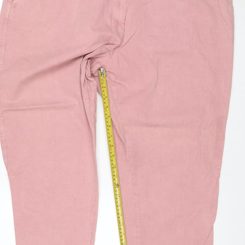 Marks and Spencer Women Pink Straight Cotton Jeans Size 22