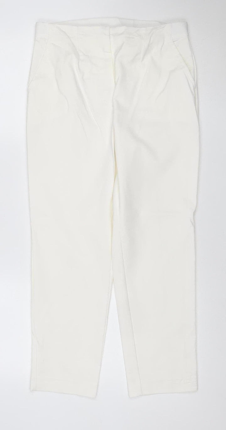 Marks and Spencer Women’s Ivory Slim Fit Stretch Trousers Size 12