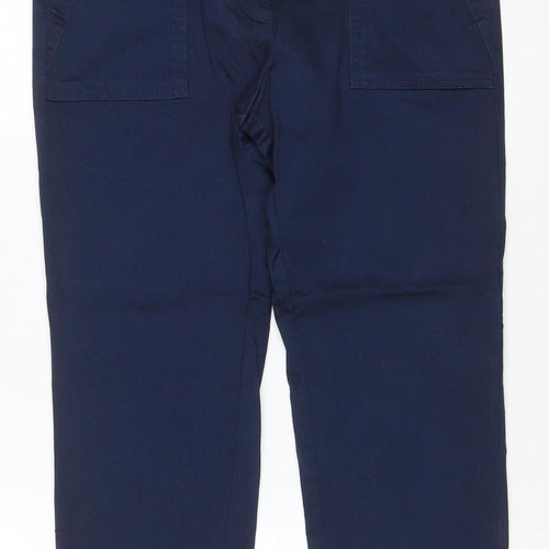 Marks and Spencer Womens Blue Chino Trousers Size 12 Regular Fit