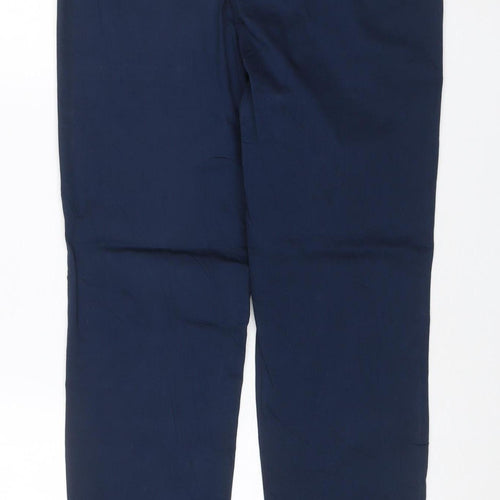 Marks and Spencer Womens Blue Chino Trousers Size 12 Regular Fit