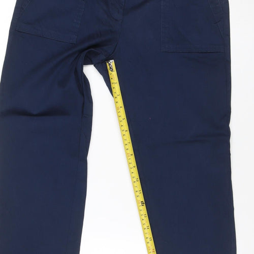 Marks and Spencer Womens Blue Chino Trousers Size 12 Regular Fit