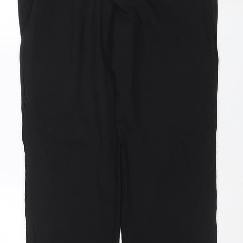 Marks and Spencer Men's Black 34R Wool Blend Regular Fit Dress Trousers