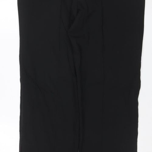 Marks and Spencer Men's Black 34R Wool Blend Regular Fit Dress Trousers