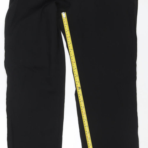 Marks and Spencer Men's Black 34R Wool Blend Regular Fit Dress Trousers
