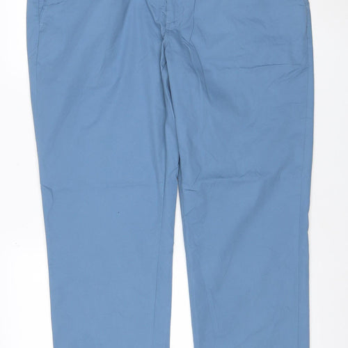 Marks and Spencer Blue Harbour Men's Blue Chino Trousers 40x31 Regular Fit