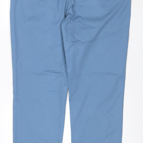 Marks and Spencer Blue Harbour Men's Blue Chino Trousers 40x31 Regular Fit