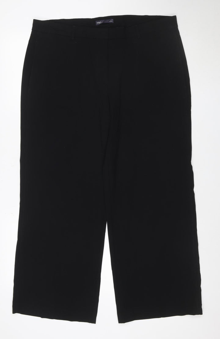 Marks and Spencer Women's Black Size 18 Stretch Straight Trousers