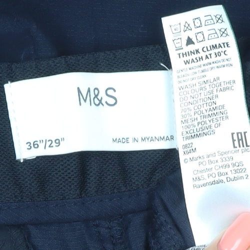 Marks and Spencer Men’s Black 36 Regular Cargo Convertible Trousers