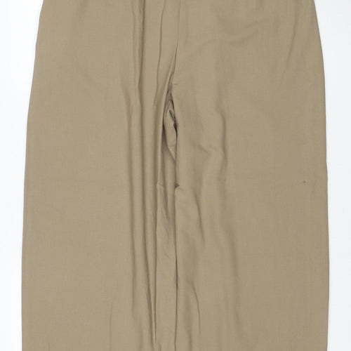 Marks and Spencer Women Beige Size 18 Regular Wide-Leg Trousers