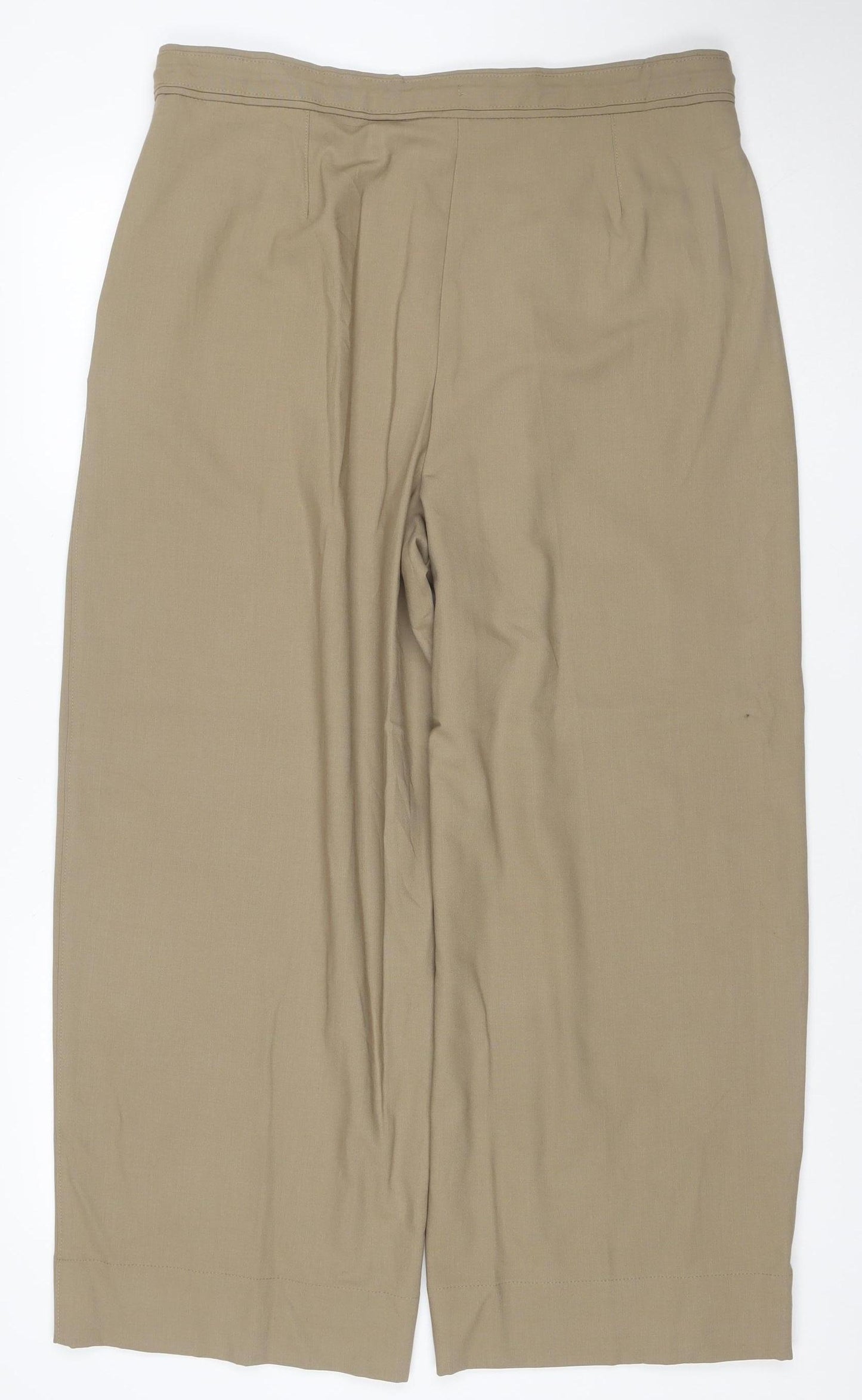 Marks and Spencer Women Beige Size 18 Regular Wide-Leg Trousers