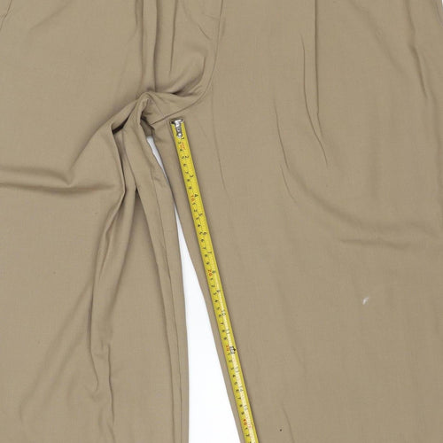Marks and Spencer Women Beige Size 18 Regular Wide-Leg Trousers
