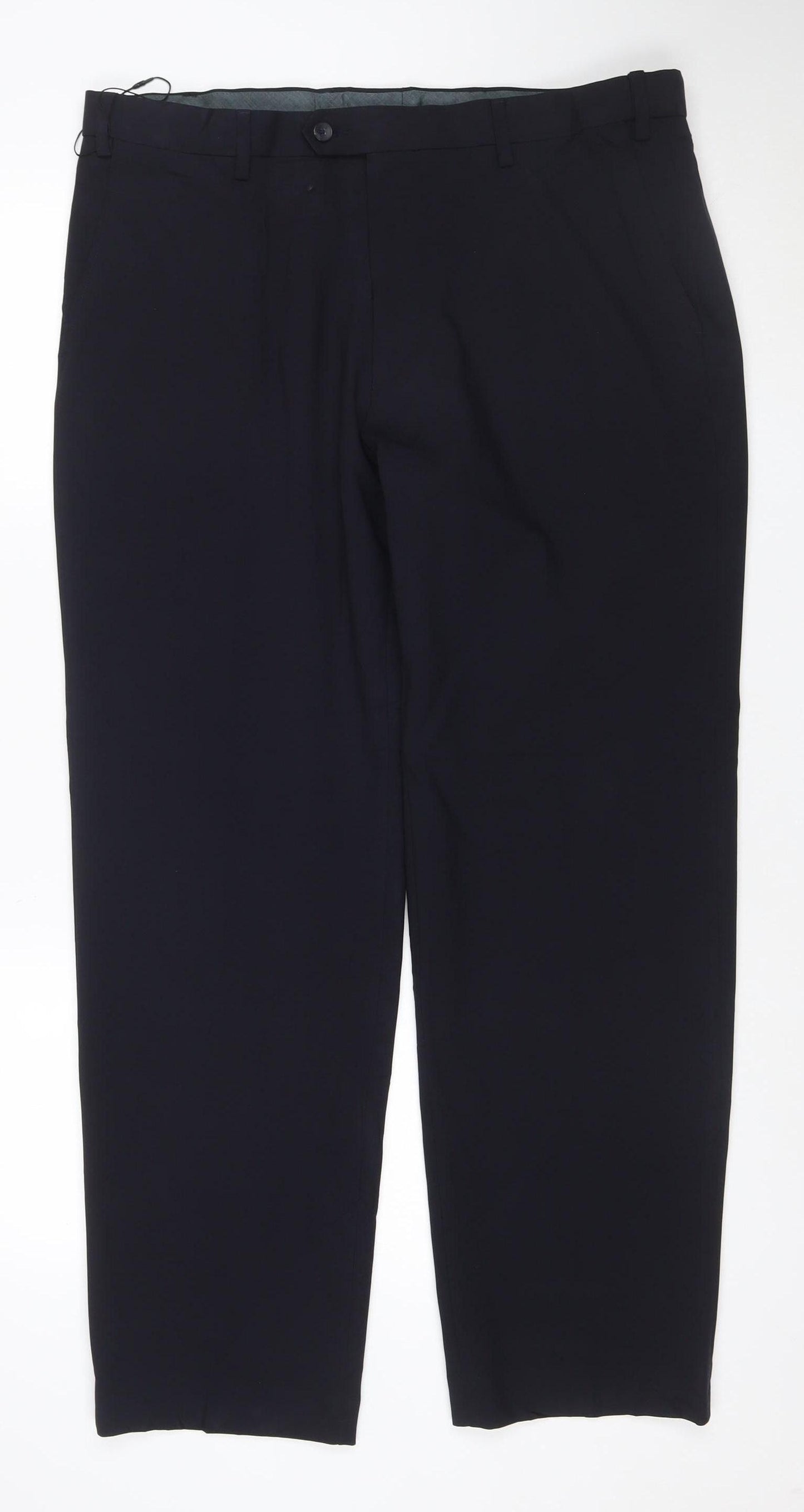 Marks and Spencer Men's Black Regular Fit 38x31 Dress Trousers