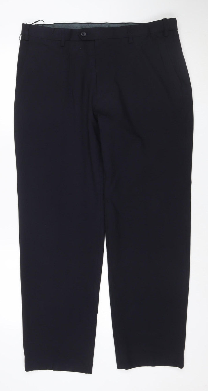 Marks and Spencer Men's Black Regular Fit 38x31 Dress Trousers