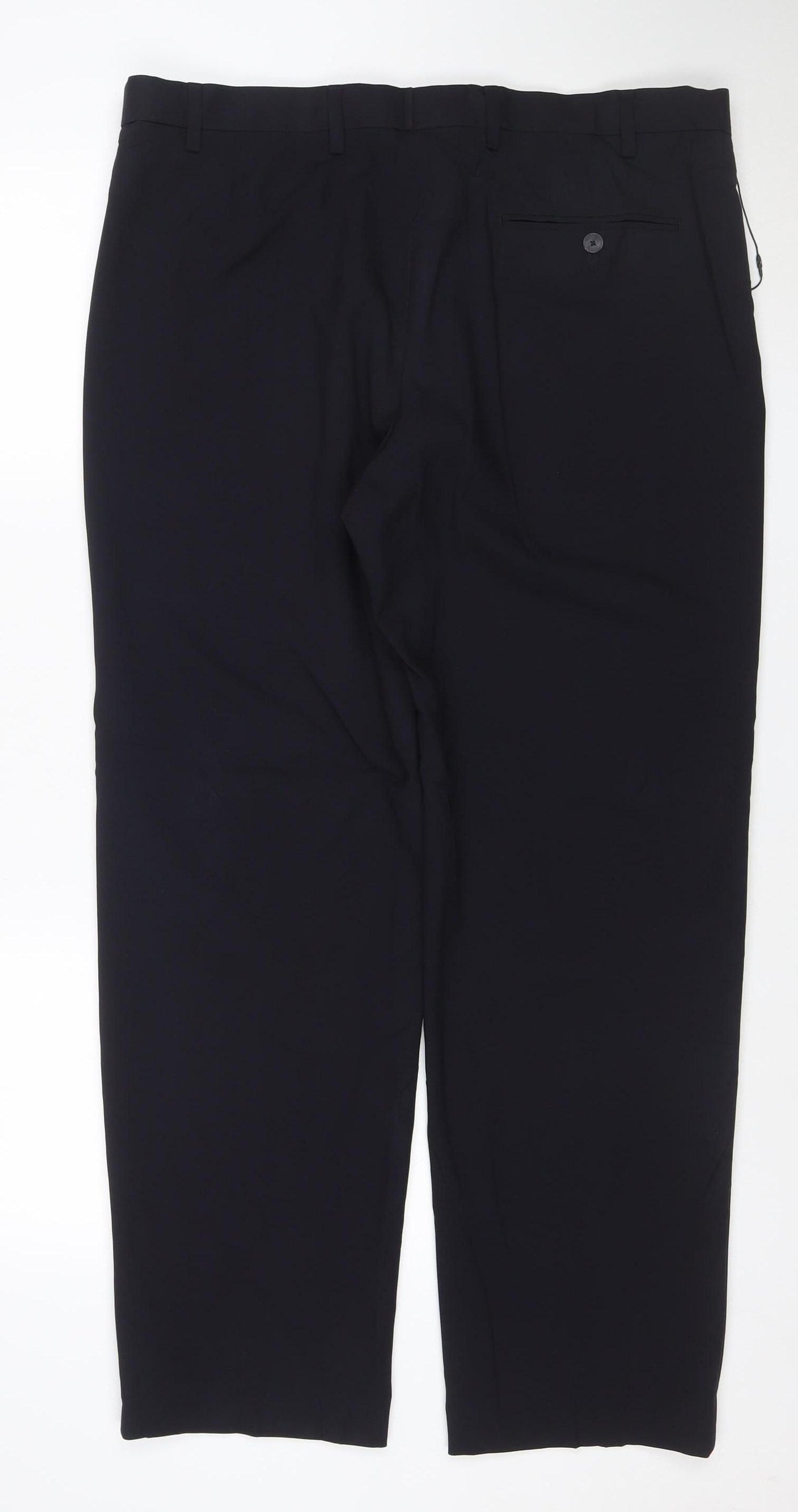 Marks and Spencer Men's Black Regular Fit 38x31 Dress Trousers