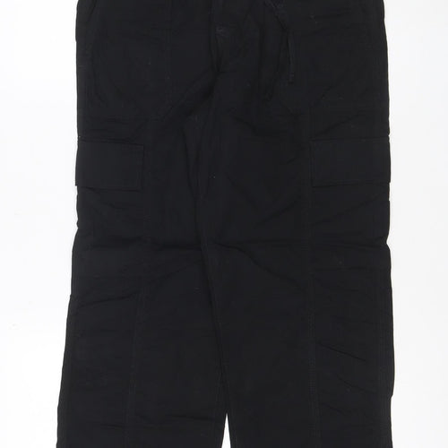 Marks and Spencer Womens Black Size 10 Short Cargo Trousers 100% Cotton