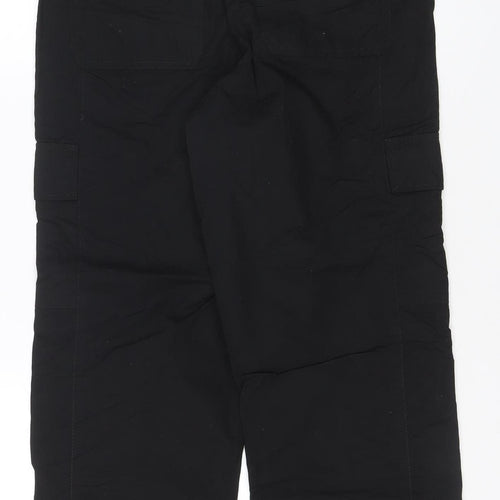 Marks and Spencer Womens Black Size 10 Short Cargo Trousers 100% Cotton