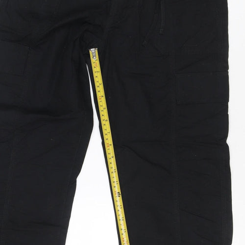 Marks and Spencer Womens Black Size 10 Short Cargo Trousers 100% Cotton
