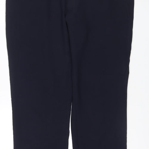 Marks and Spencer Mens Navy Regular Fit Dress Trousers 40W 31L
