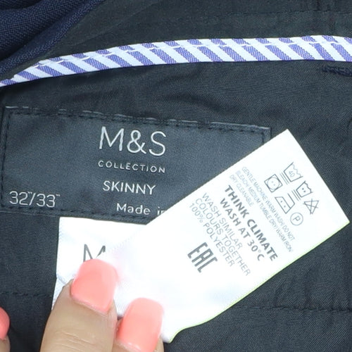 Marks and Spencer Men's Blue Skinny Dress Trousers 32x33