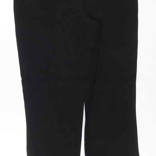 Marks and Spencer Womens Black Stretch Straight Trousers Size 12