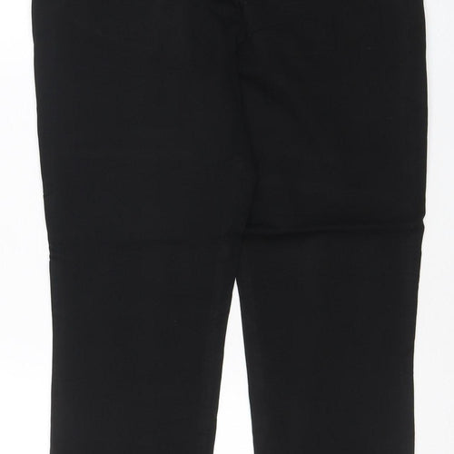 Marks and Spencer Womens Black Stretch Straight Trousers Size 12