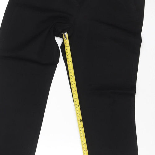 Marks and Spencer Womens Black Stretch Straight Trousers Size 12
