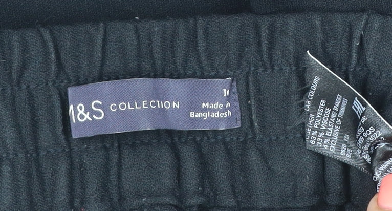 Marks and Spencer Womens Black Size 14 Wide-Leg Trousers