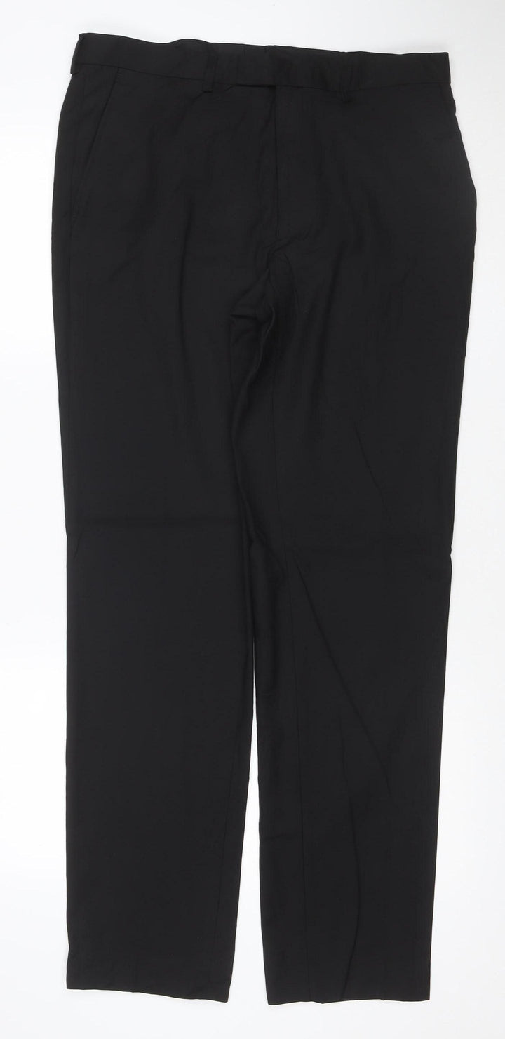 Marks and Spencer Men's Black Slim Fit Dress Trousers 34x33