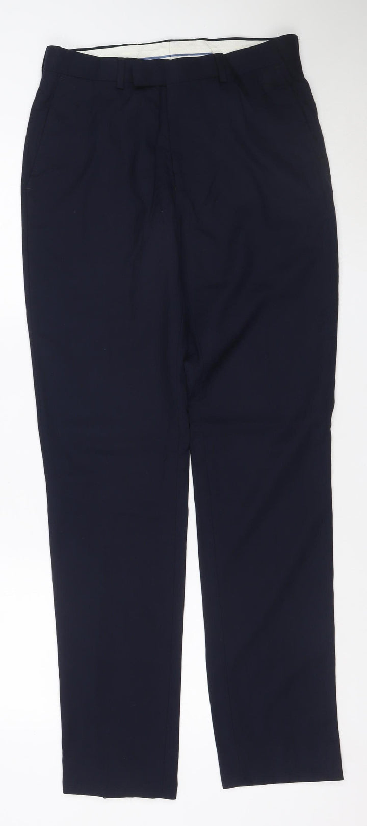 Marks and Spencer Men's Blue Slim Fit Wool Dress Trousers 30/33
