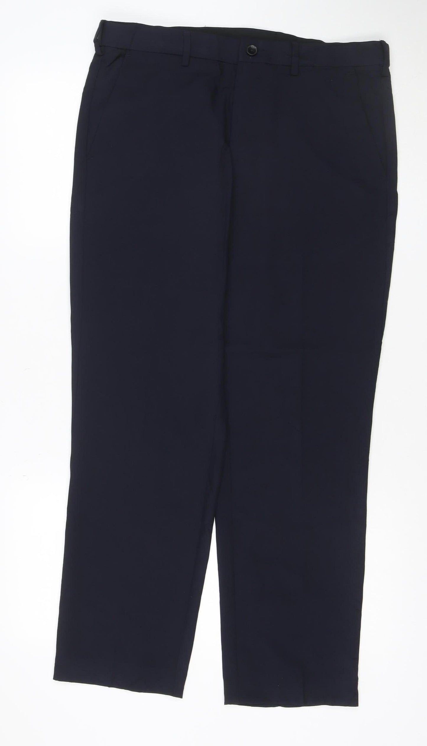 Marks and Spencer Men's Black 34S Regular Fit Dress Trousers