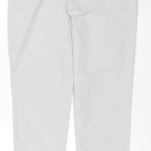 Marks and Spencer Women Grey Chino Trousers Size 14 Cotton Blend