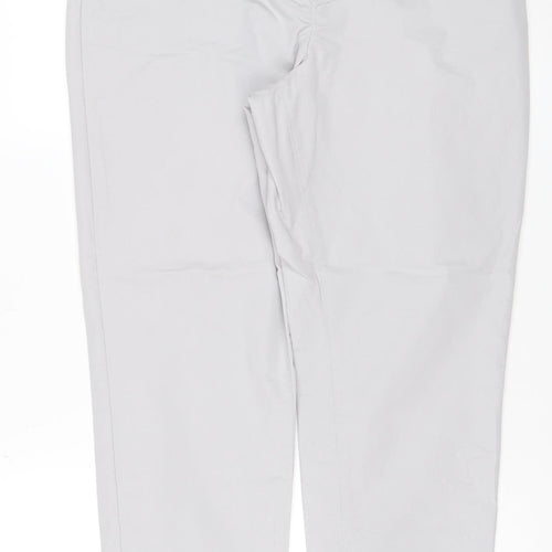 Marks and Spencer Women Grey Chino Trousers Size 14 Cotton Blend