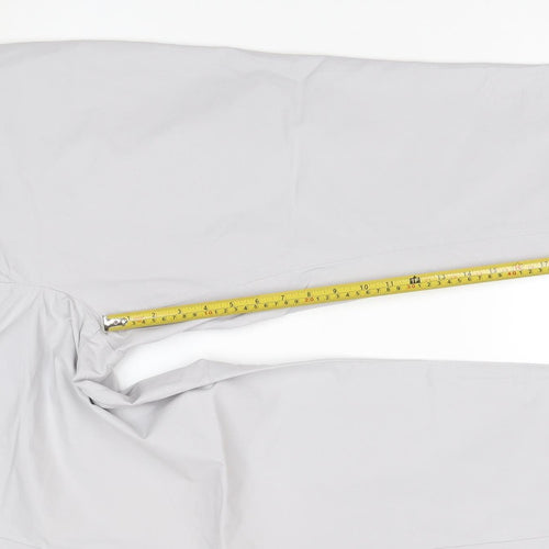 Marks and Spencer Women Grey Chino Trousers Size 14 Cotton Blend